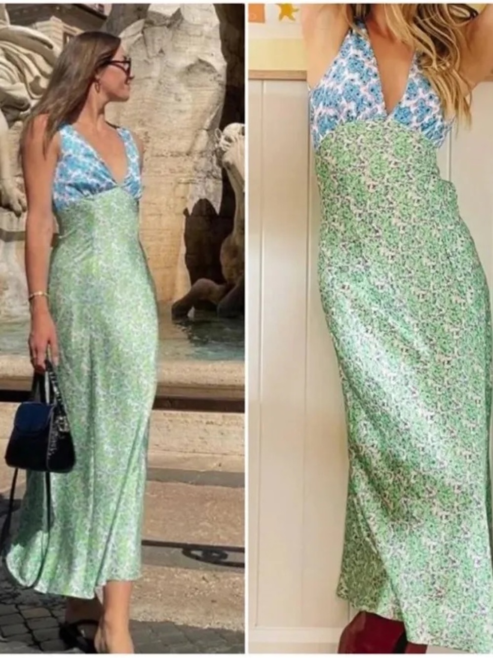 Verge Girl Floral V-Neck Slip Maxi Dress